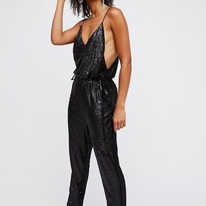 Free People Black Sequin Jumpsuit!!! NWT